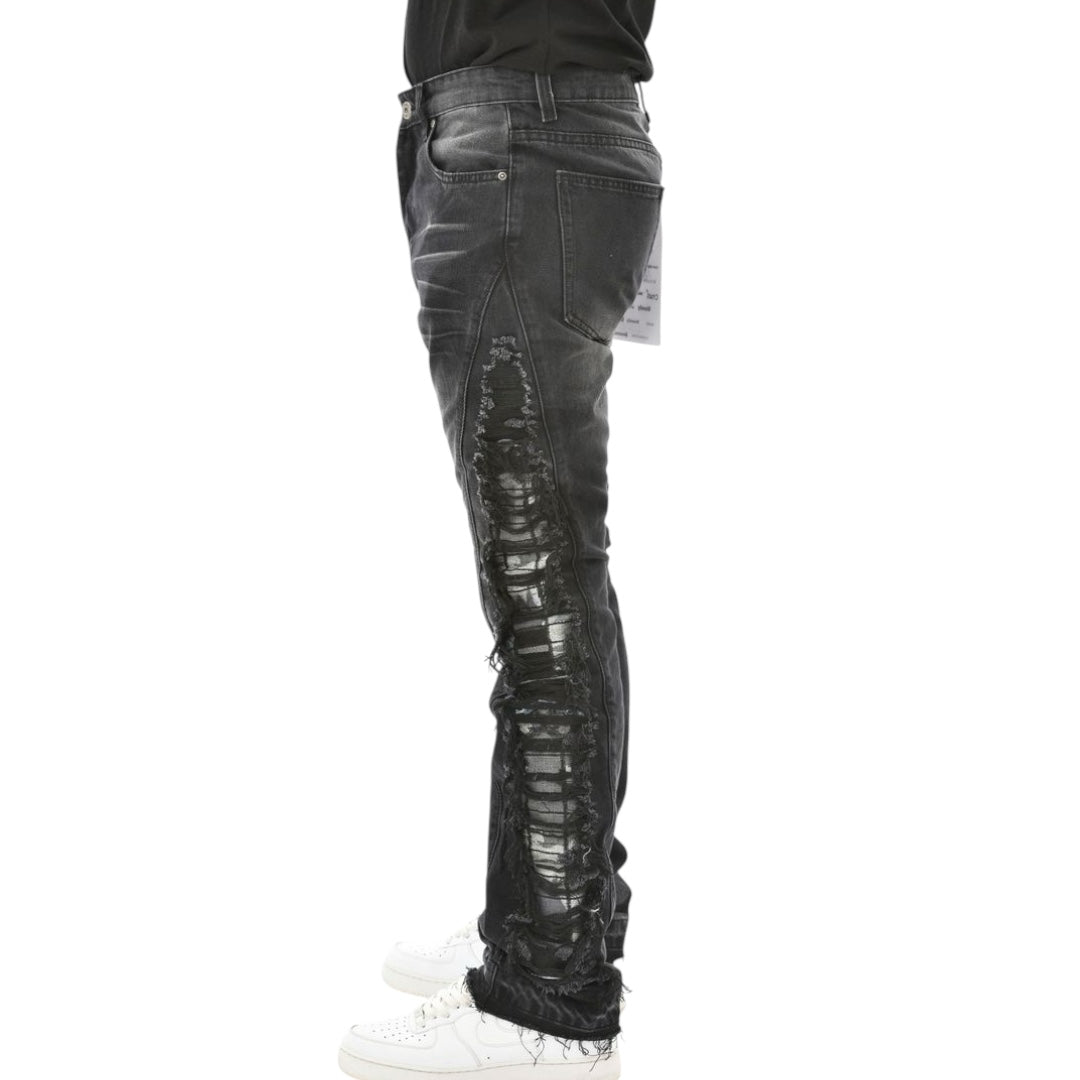 Vicious Stacked Cathedral Rip And Repair Jeans