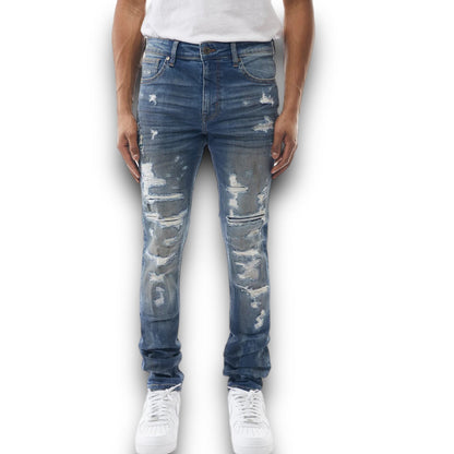 M.Society Ripped and Repaired Denim ‘Blizzard’