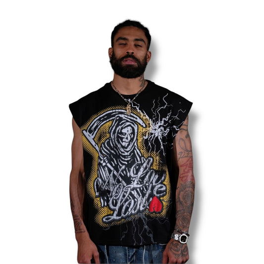 Genuine black no love lost sleeveless shirt