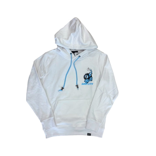 Denimicity White Eight Ball & Games Hoodie