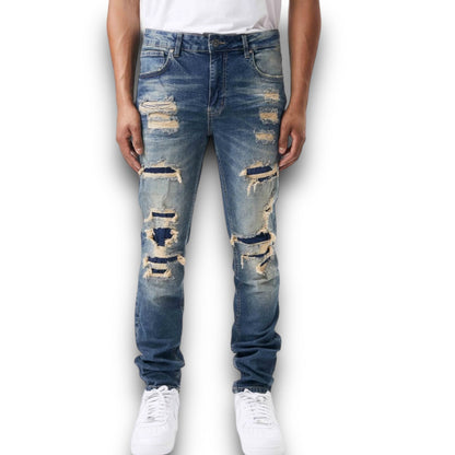 M.Society Ripped and Repaired Denim ‘Tint Blue’