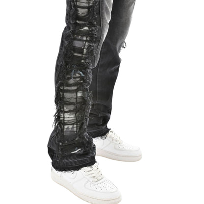 Vicious Stacked Cathedral Rip And Repair Jeans