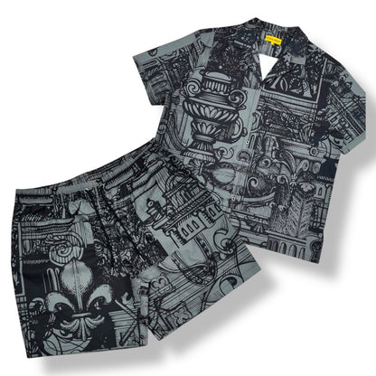 CIVILIZED MAISON BLANCHE SHORT SET (GREY & BLACK)