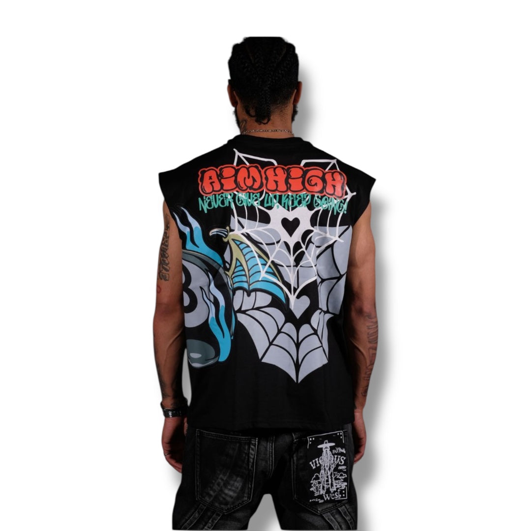 Genuine black aim high sleeveless shirt