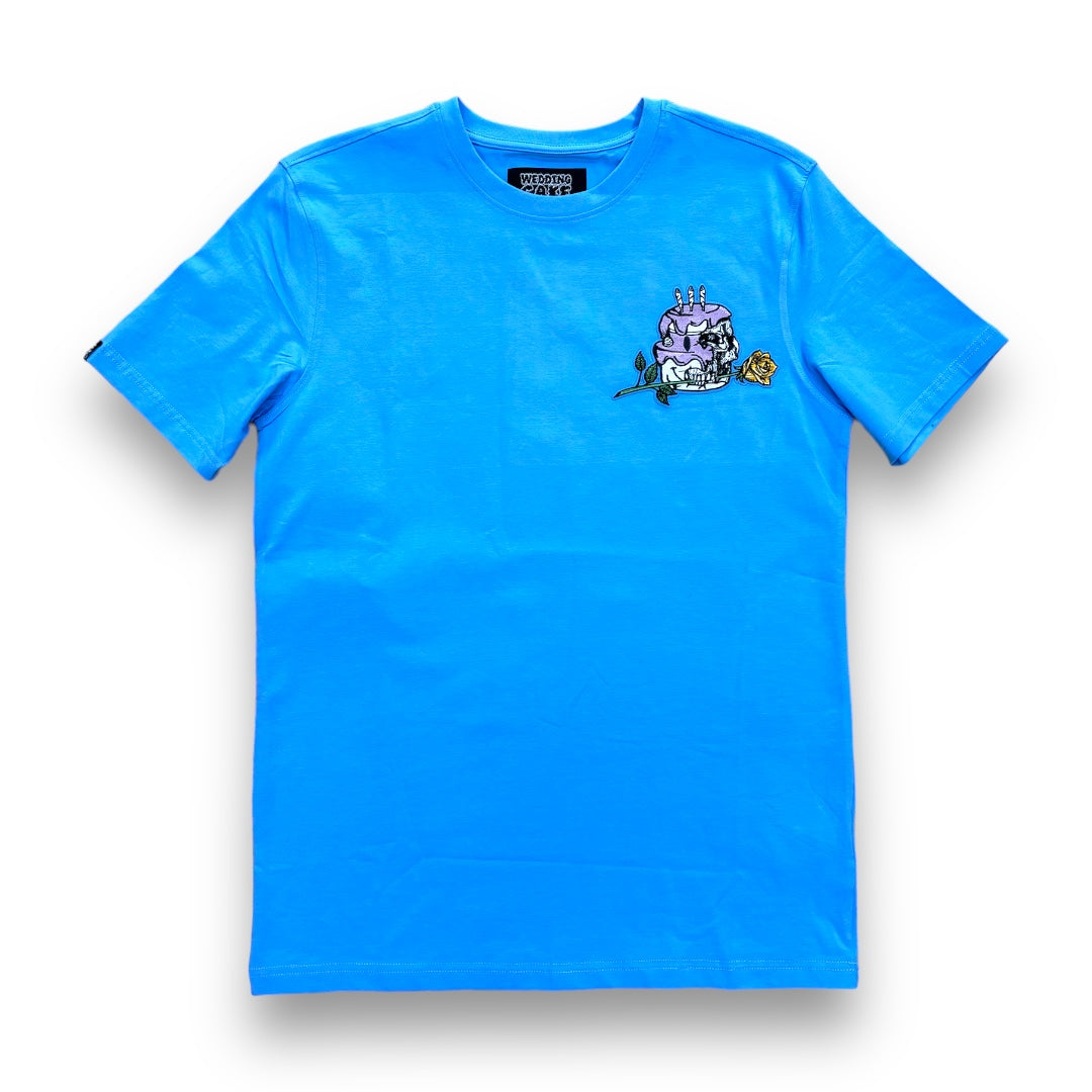 Wedding Cake Wake Bake Cake Light Blue T-shirt