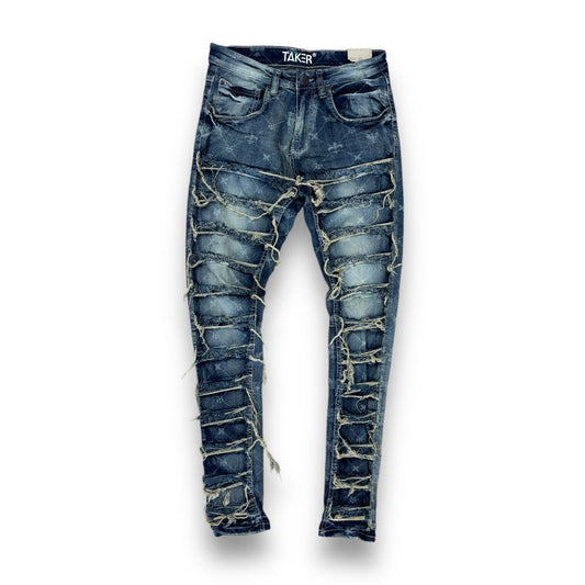 Taker Dark Wash Ripped Jeans