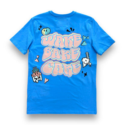 Wedding Cake Wake Bake Cake Light Blue T-shirt