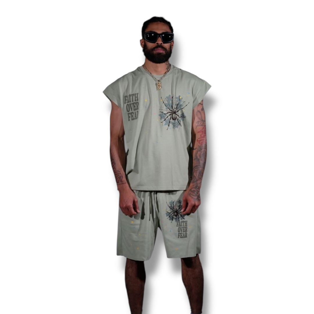 Genuine sage faith & fear sleeveless shirt set