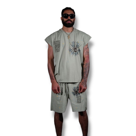 Genuine sage faith & fear sleeveless shirt set