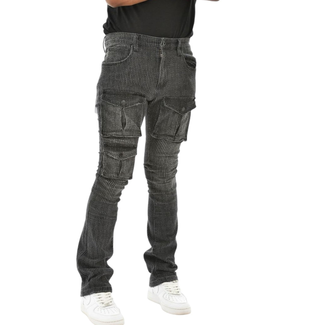 Vicious Stacked Onyx Cargo Pants