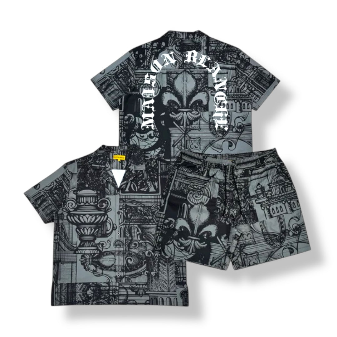 CIVILIZED MAISON BLANCHE SHORT SET (GREY & BLACK)