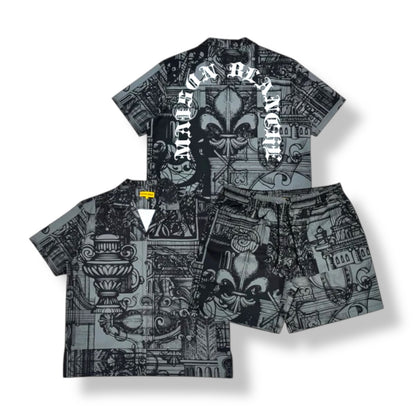CIVILIZED MAISON BLANCHE SHORT SET (GREY & BLACK)