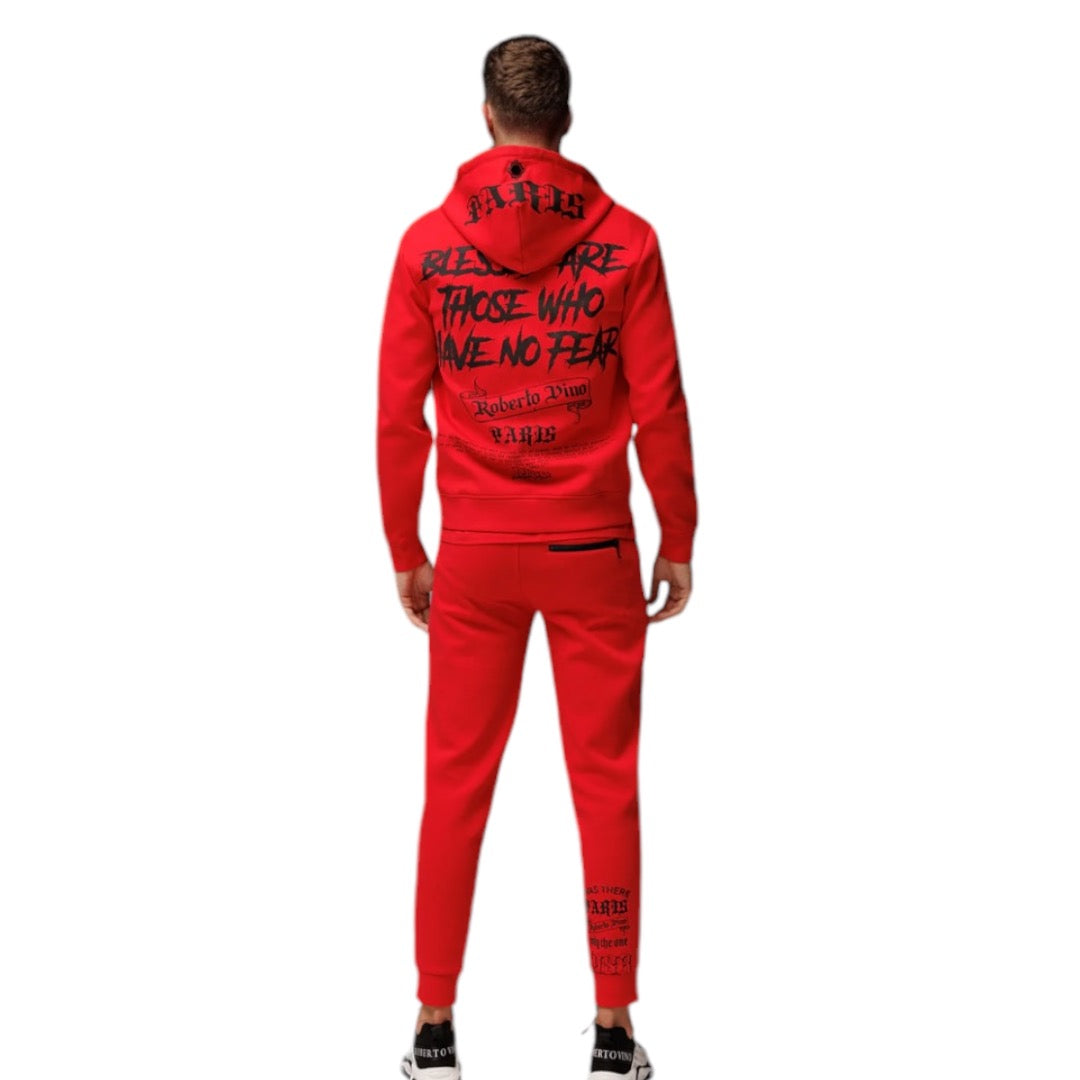 RV MILANO RED ZIP-UP JOGGERSET