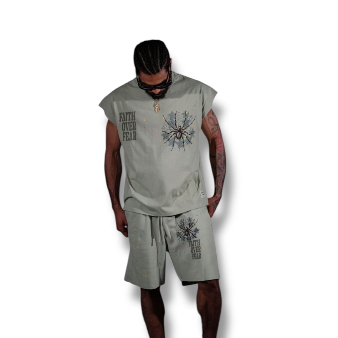 Genuine sage faith & fear sleeveless shirt set