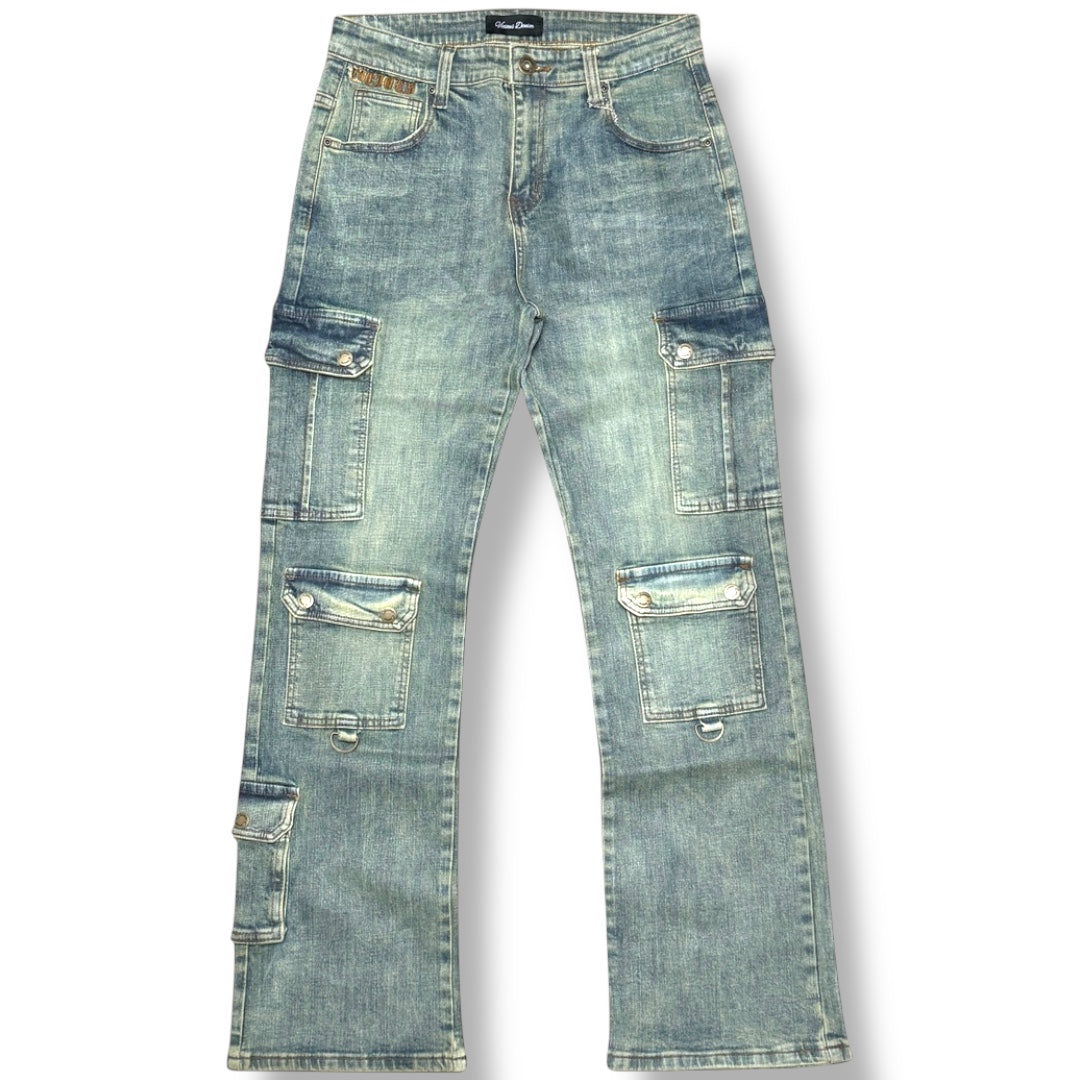 Vicious Denim Baggy Jeans – Dirty Wash With Wax Coat