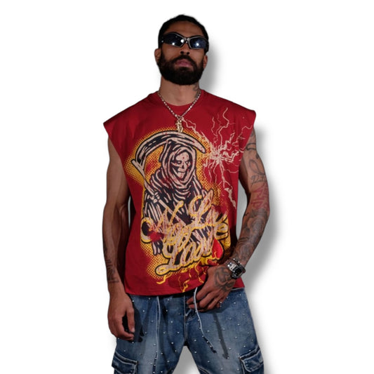 Genuine red no love lost sleeveless shirt