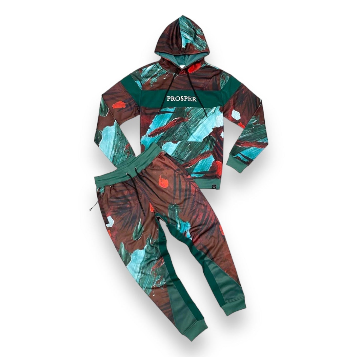 Civilized Prosper Green/Multi Color Hoodie Set