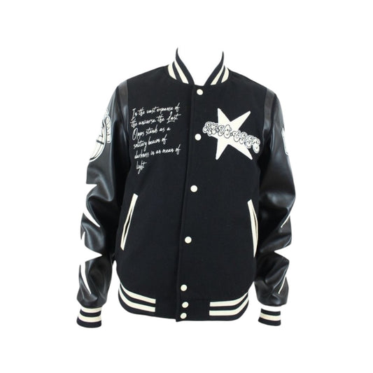 Me Vs Opps Varsity Jacket Black