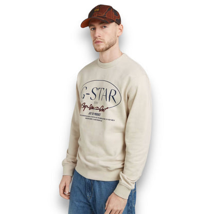 G-STAR Circle Graphic Crewneck Tan