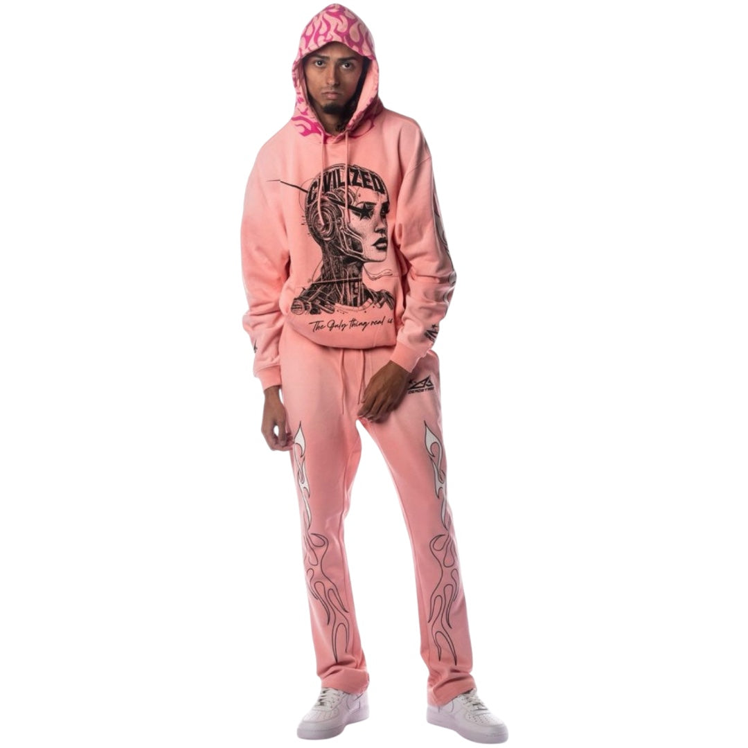 Civilized Stacked Sweatsuit Pink