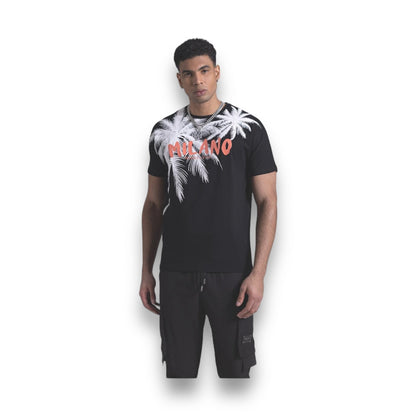 Roberto Vino Milano Palm tree T-shirt Black