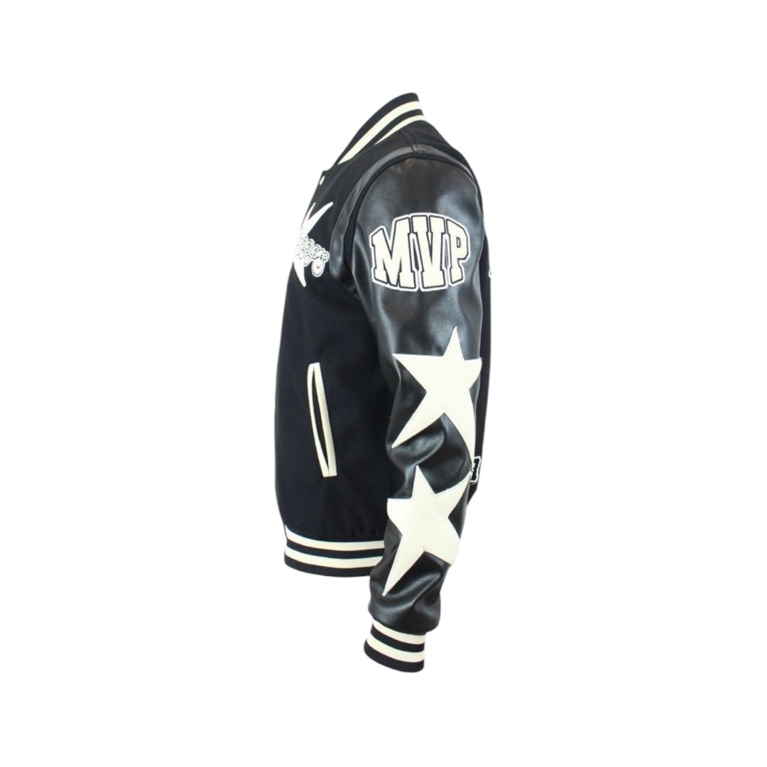 Me Vs Opps Varsity Jacket Black