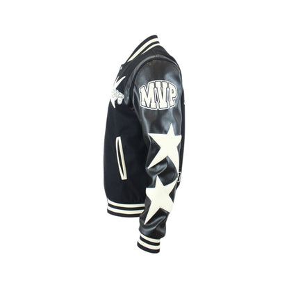 Me Vs Opps Varsity Jacket Black