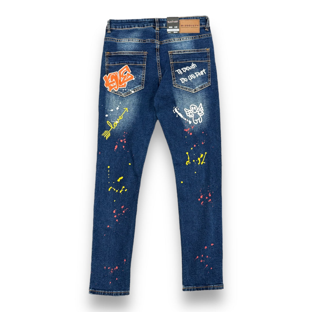 M Society Jeans Love Splat Yellow