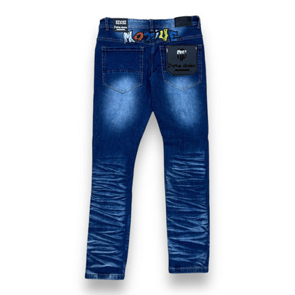 Motive Denim Self Made Mid Wash Multi-Color Jeans