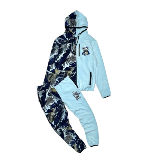 Civilized Polar Fleece Camo Bear Set light blue