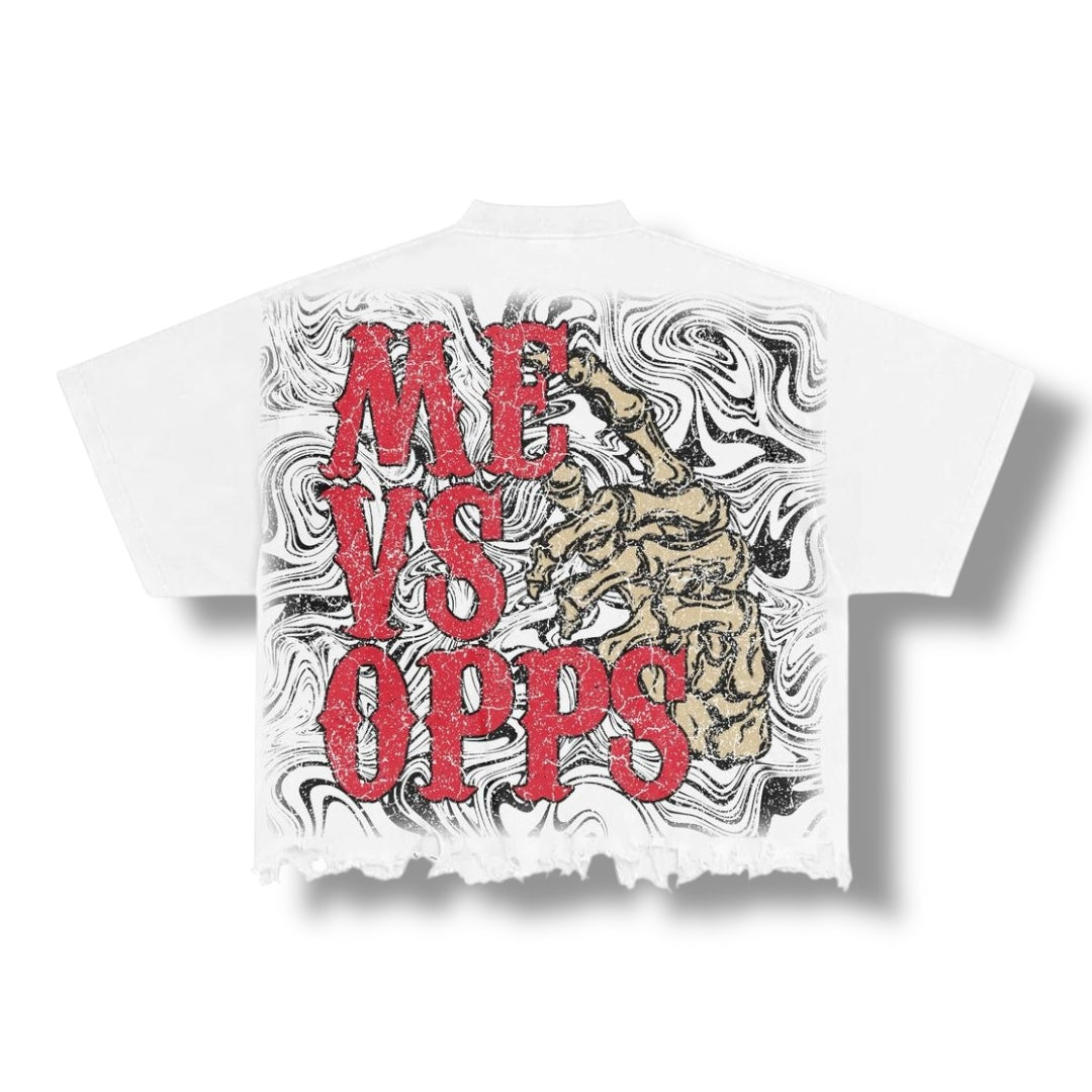 MVO stay calm white/red tee