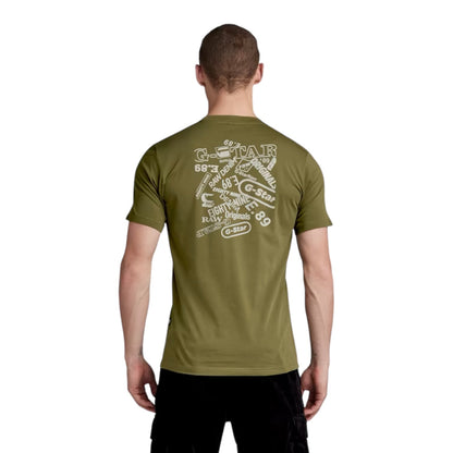 G-STAR back graphic olive T-shirt