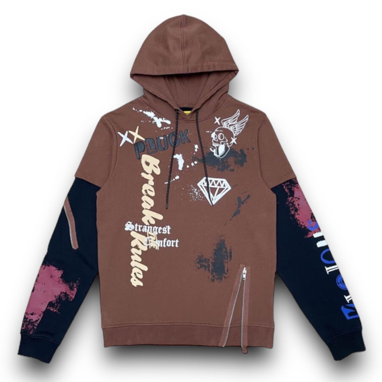 Vicious Graphic Hoodie Break Ruls Brown