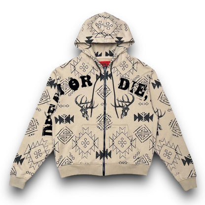 Vicious Graphic Dream or Die zip up Brown