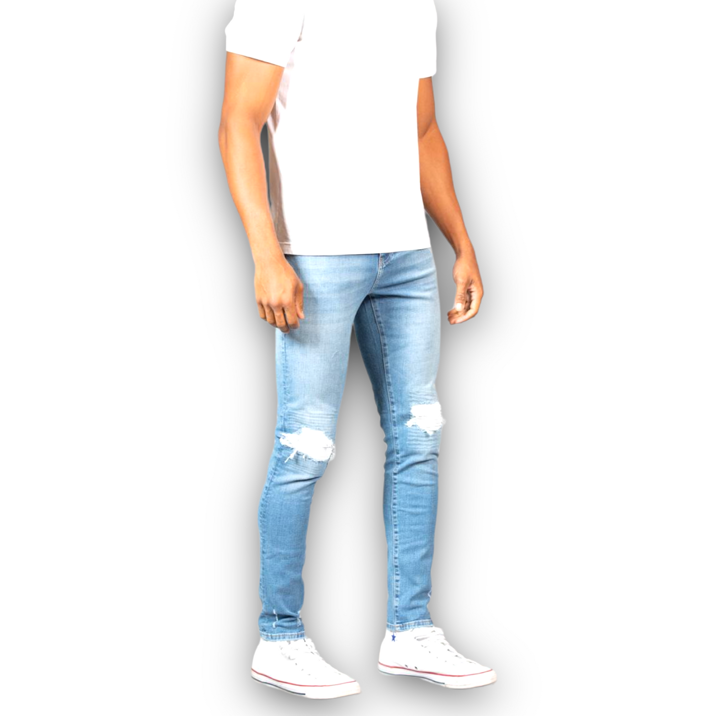 Ceca NY Light Wash white patches Jeans