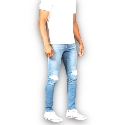 Ceca NY Light Wash white patches Jeans