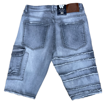 Waimea Light Grey side zipper pocket Jean Shorts