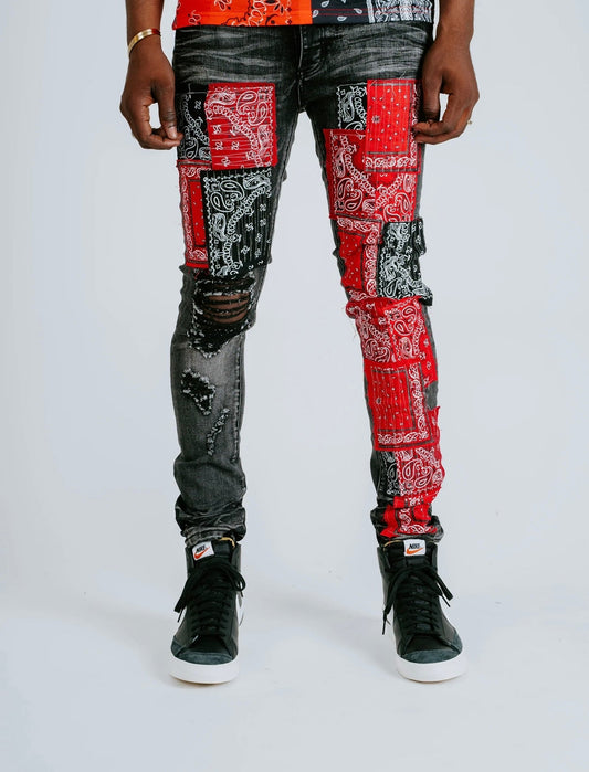 Gftd lav BLK bandana jeans