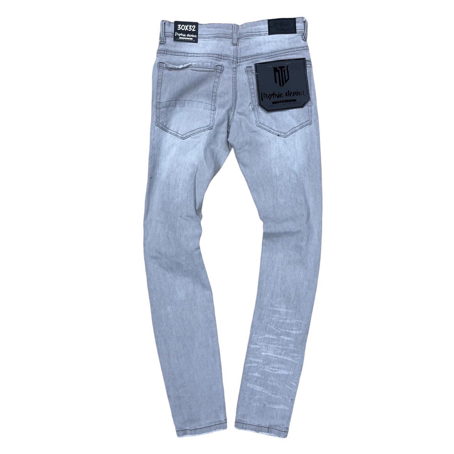 Motive Denim Grey wash - Gold/Black paint Jeans