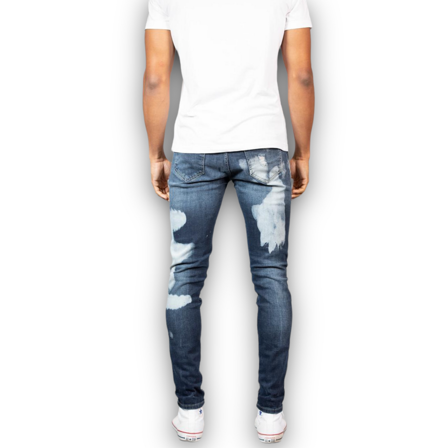 Ceca NY Dark Wash white paint Jeans