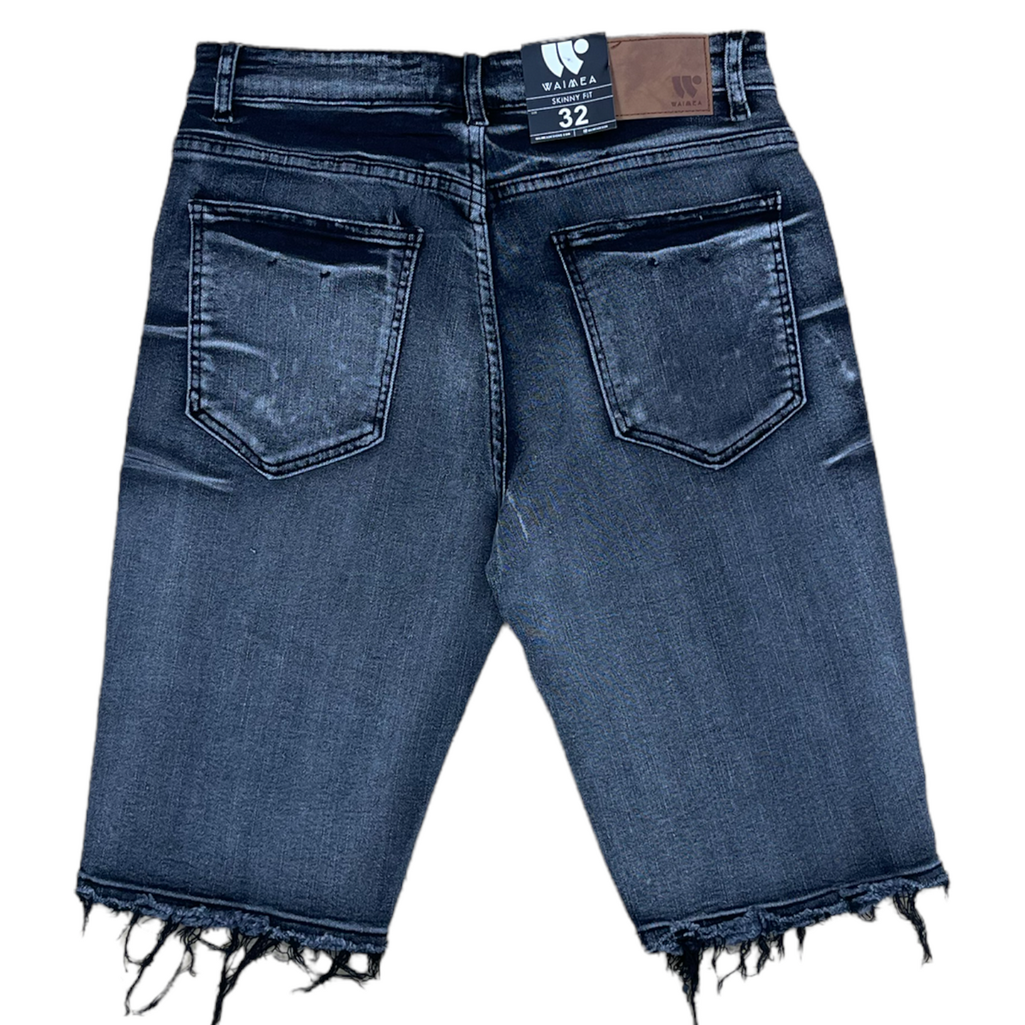 Waimea Smoke Grey Ripped Jeans Shorts