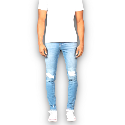 Ceca NY Light Wash white patches Jeans