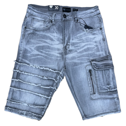 Waimea Light Grey side zipper pocket Jean Shorts