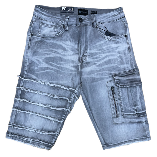 Waimea Light Grey side zipper pocket Jean Shorts