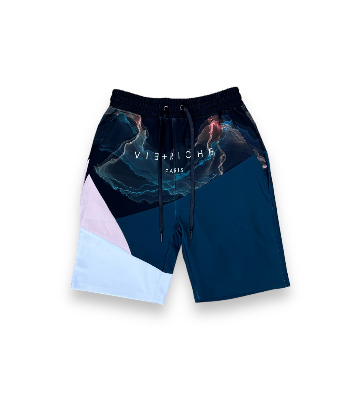 VieRiche Paris Black Trippy Landscape Shorts