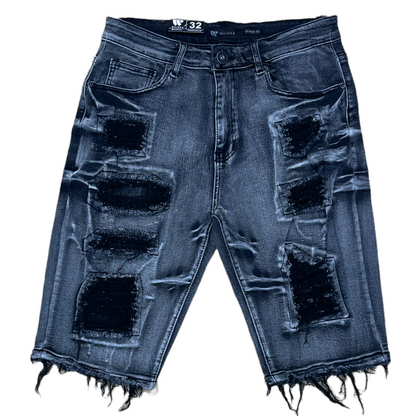 Waimea Smoke Grey Ripped Jeans Shorts