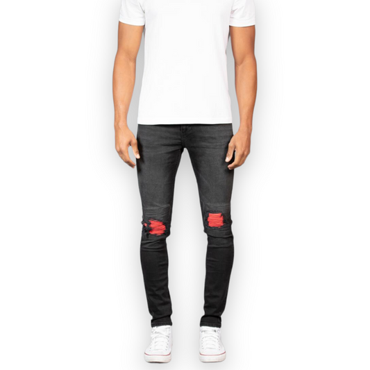 Ceca NY Black/red patches Jeans