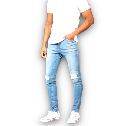 Ceca NY Light Wash white patches Jeans